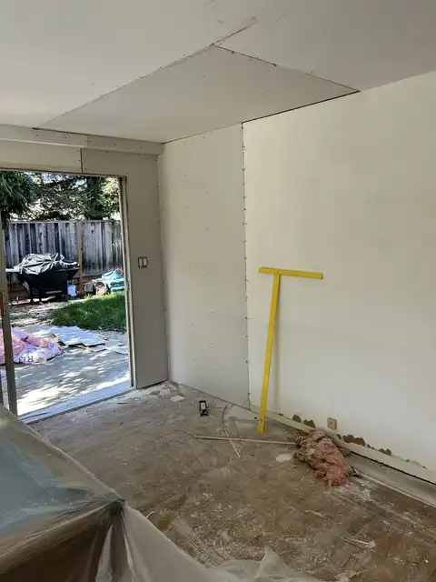 Small drywall repair & matching skip trowel texture 2026 project photo